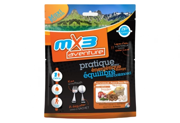 Repas Lyophilisé MX3 Bœuf Bourguignon Et Pâtes 140 G 1 Repas Lyophilisé MX3 Bœuf Bourguignon Et Pâtes 140 G