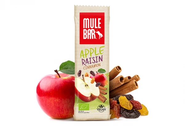 Barre Énergétique MuleBar Bio & Vegan Pomme Raisins Cannelle 40 G 1 Barre Énergétique MuleBar Bio & Vegan Pomme Raisins Cannelle 40 G