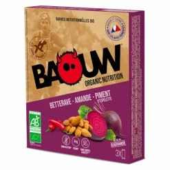 3 Barres énergétiques Bio Baouw Betterave-Amande-Piment 25g
