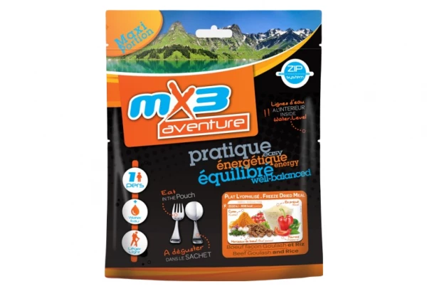 Repas Lyophilisé MX3 Boeuf Façon Goulash & Riz 150 G 1 Repas Lyophilisé MX3 Boeuf Façon Goulash & Riz 150 G