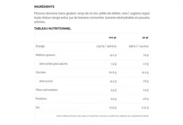 Barre énergétique 226ers Vegan Oat Banana Bread 50g 2 Barre énergétique 226ers Vegan Oat Banana Bread 50g – Image 2