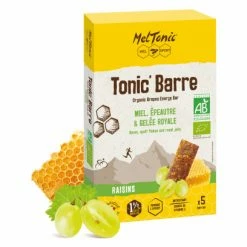 5 Barres énergétiques Meltonic Tonic BIO Miel Raisin Amande 5x25g