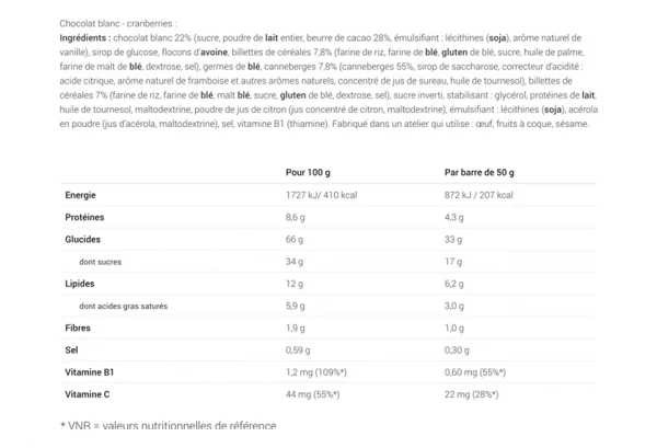 Barre Énergétique Overstims Chocolatée Chocolat Blanc 2 Barre Énergétique Overstims Chocolatée Chocolat Blanc – Image 2