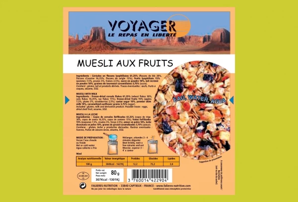 Petit Déjeuner Voyager Muesli Aux Fruits Rouges 80g 1 Petit Déjeuner Voyager Muesli Aux Fruits Rouges 80g