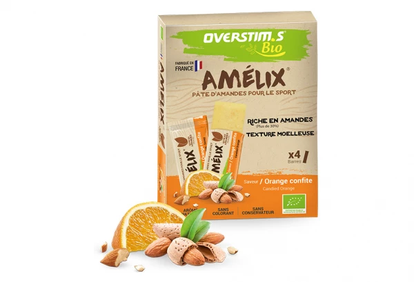 4 Barres énergétiques Overstims Amelix Bio Orange Confite 1 4 Barres énergétiques Overstims Amelix Bio Orange Confite