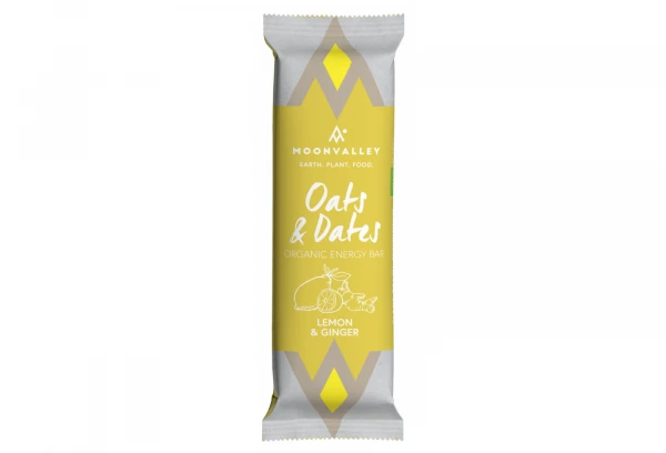 Barre Énergétique Moonvalley Oats - Dates Organic Energy Bar Citron Gingembre 50 G 1 Barre Énergétique Moonvalley Oats - Dates Organic Energy Bar Citron Gingembre 50 G