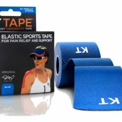 Bande Prédécoupée KT TAPE COTON ORIGINAL Bleu 20 Bandes