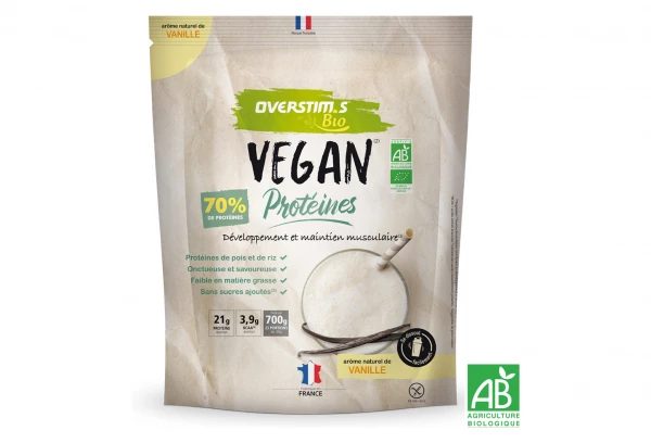 Boisson Protéinée Vegan Overstims Vanille Bio 700g 1 Boisson Protéinée Vegan Overstims Vanille Bio 700g