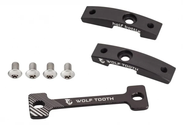 Support De Porte-Bidon Wolf Tooth B-RAD Half Bottle Adapter + DogBone Noir 1 Support De Porte-Bidon Wolf Tooth B-RAD Half Bottle Adapter + DogBone Noir