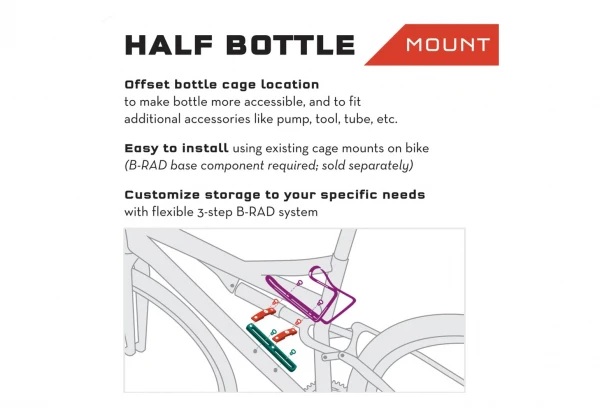 Support De Porte-Bidon Wolf Tooth B-RAD Half Bottle Adapter + DogBone Noir 5 Support De Porte-Bidon Wolf Tooth B-RAD Half Bottle Adapter + DogBone Noir – Image 5