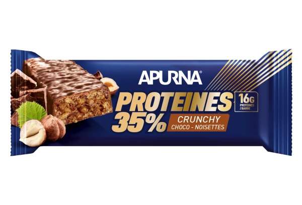 Barre Hyperprotéinée Apurna Crunchy Choco-Noisettes 45g 1 Barre Hyperprotéinée Apurna Crunchy Choco-Noisettes 45g
