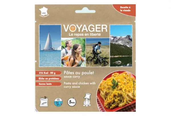 Repas Lyophilisé Voyager Pâtes Au Poulet Sauce Curry 80g 1 Repas Lyophilisé Voyager Pâtes Au Poulet Sauce Curry 80g