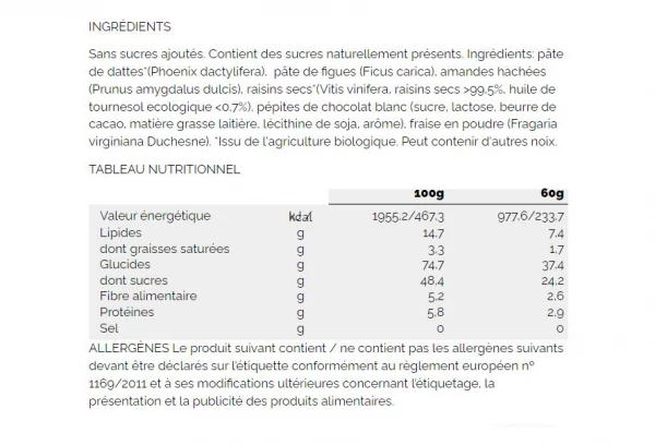 Barre énergétique 226ers Endurance BCAAs Choco Fraise 60g 2 Barre énergétique 226ers Endurance BCAAs Choco Fraise 60g – Image 2