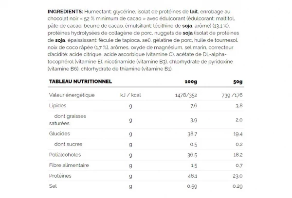Barre Protéinée 226ers Neo 46% Protein Chocolat Coco 50g 2 Barre Protéinée 226ers Neo 46% Protein Chocolat Coco 50g – Image 2
