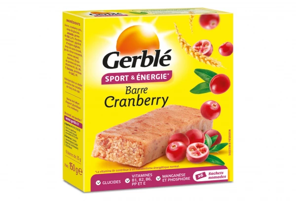 Barre Énergétique Gerblé Sport Cranberries (Boite De 6) 1 Barre Énergétique Gerblé Sport Cranberries (Boite De 6)