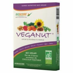 5 Barres Protéinées Hydrascore Veganut Bio Et Vegan Abricot 5 X 25g