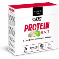 Barre Protéinée STC Nutrition - Protein Bar - 5 Barres De 45 G - Pomme