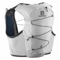 Sac D'hydratation Salomon Active Skin 8 + Flasks Blanc Gris Unisex