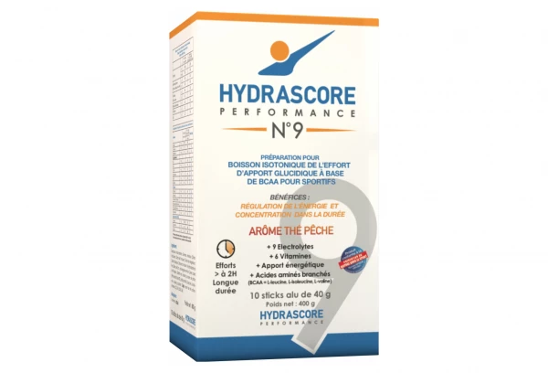 Boisson Isotonique De L'effort Hydrascore N°9 Thé Pêche 10 X 40g 1 Boisson Isotonique De L'effort Hydrascore N°9 Thé Pêche 10 X 40g