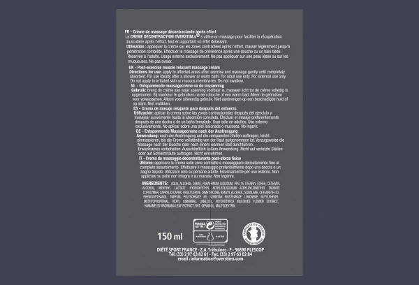 Crème De Massage Overstims Décontraction 150mL 2 Crème De Massage Overstims Décontraction 150mL – Image 2