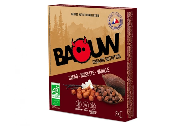 3 Barres énergétiques Bio Baouw Cacao-Noisette-Vanille 25g 2 3 Barres énergétiques Bio Baouw Cacao-Noisette-Vanille 25g – Image 2