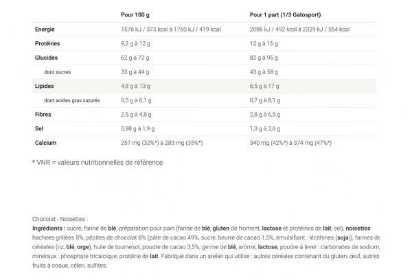 Gâteau Energétique Overstims Gatosport Chocolat Noisette 400g 4 Gâteau Energétique Overstims Gatosport Chocolat Noisette 400g – Image 4